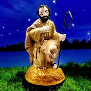 Joseph With Staff Nativity Figurine Atlantic Mold 1979 Vintage Ceramic Religious